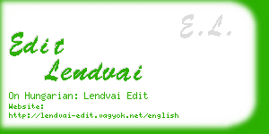 edit lendvai business card